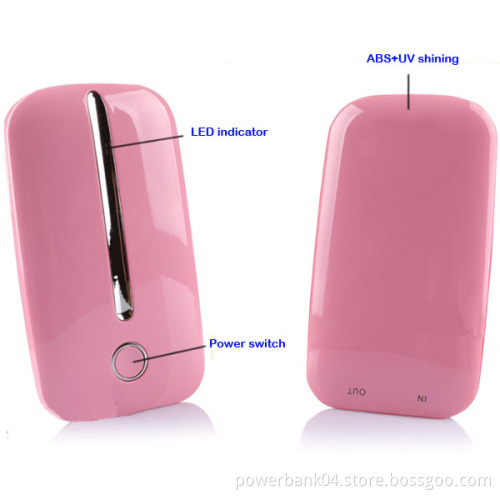 power bank 4000mA Slim design and with UV shinning case  108×60×16mm